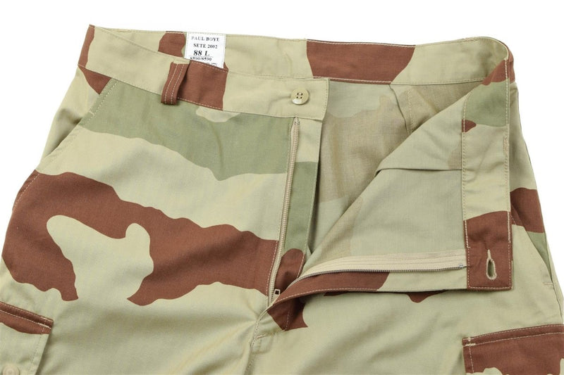 F2 combat original French army pants desert camouflage military cargo style trousers zipper closure
