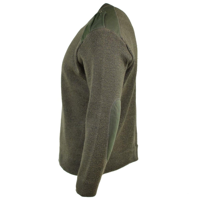 Sweater commando French original army pullover olive round reinforced elbows and shoulders