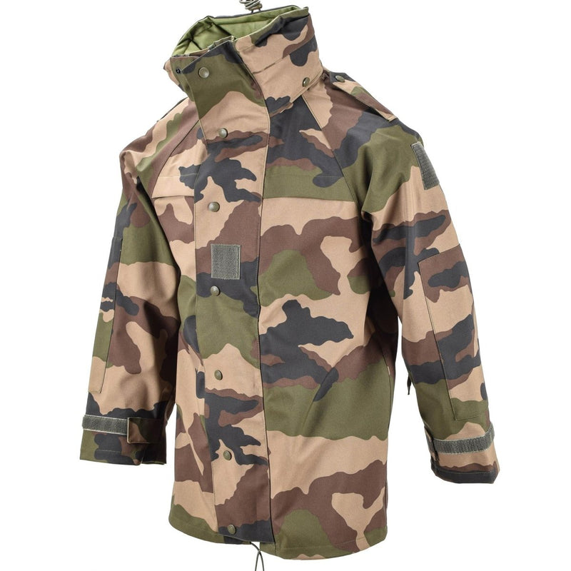 Genuine French army waterproof trilaminate jacket camo goretex hooded rain parka