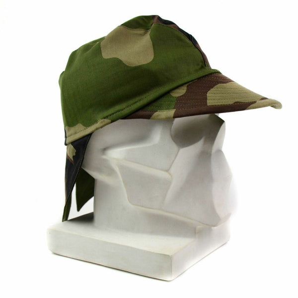 Army combat cap swallowtail original France military CCE camouflage neck flap reinforced brim visor cap colorful vintage