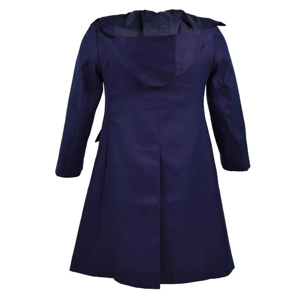 Trench coat dark blue women's original French military coat pocket closures vintage double-breasted
