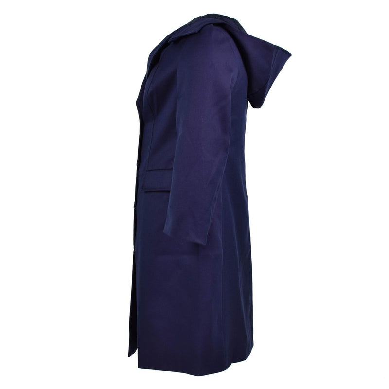Trench coat dark blue women's original French military coat hooded