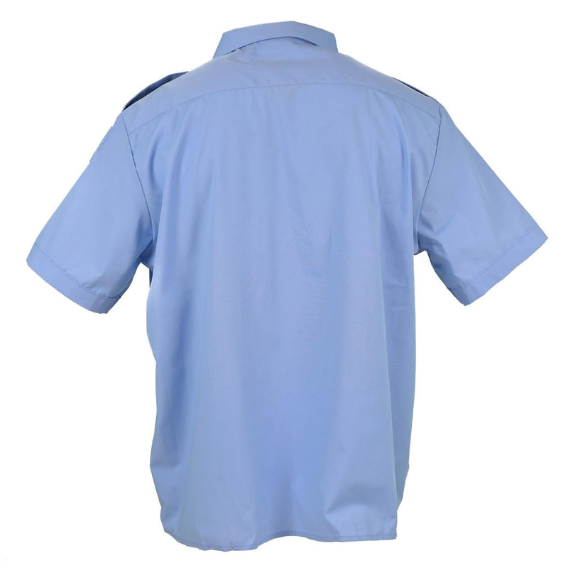 Police blue short sleeve shirt original French Gendarme shoulder epaulets breathable