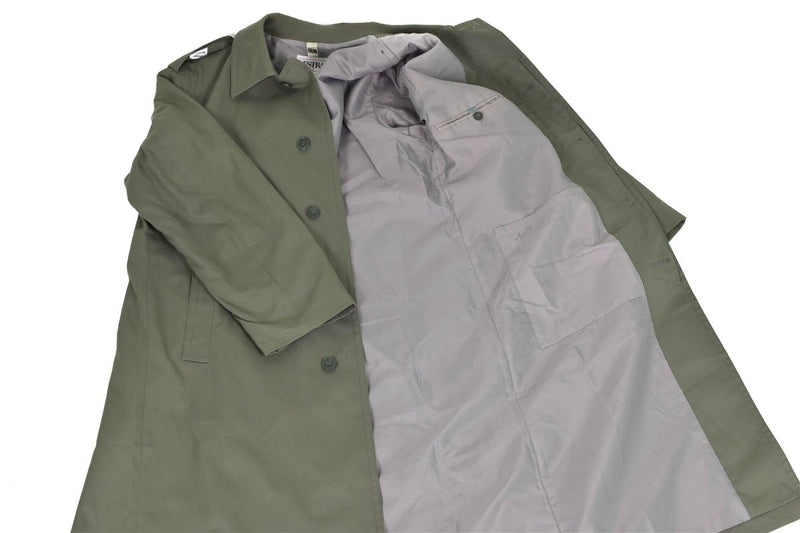 olive color military rain coat