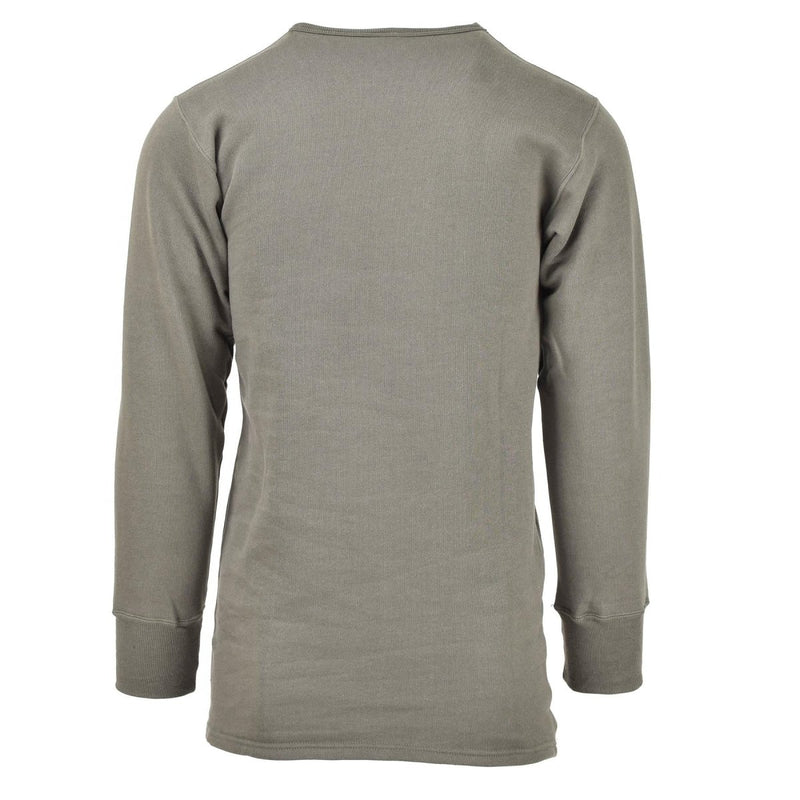 Thermal plush original French military undershirt olive long sleeve vintage shirts