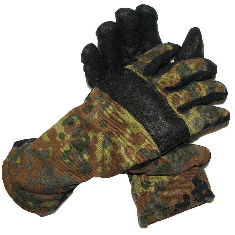 Combat gloves German army flecktarn camo BW military tactical everyday gloves elasticated cuffs