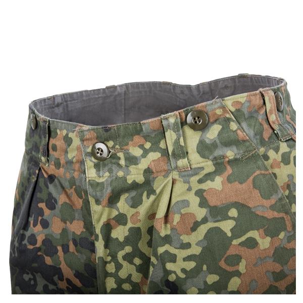 Genuine German army issue flecktarn pants field combat camo trousers belt loops cargo pockets