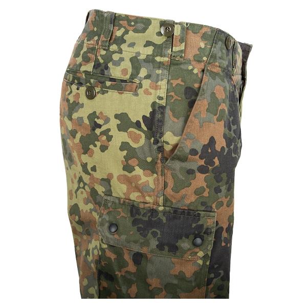 German military pants field combat flecktarn camo lightweight belt loops cargo slash pocket closure casual wear trousers