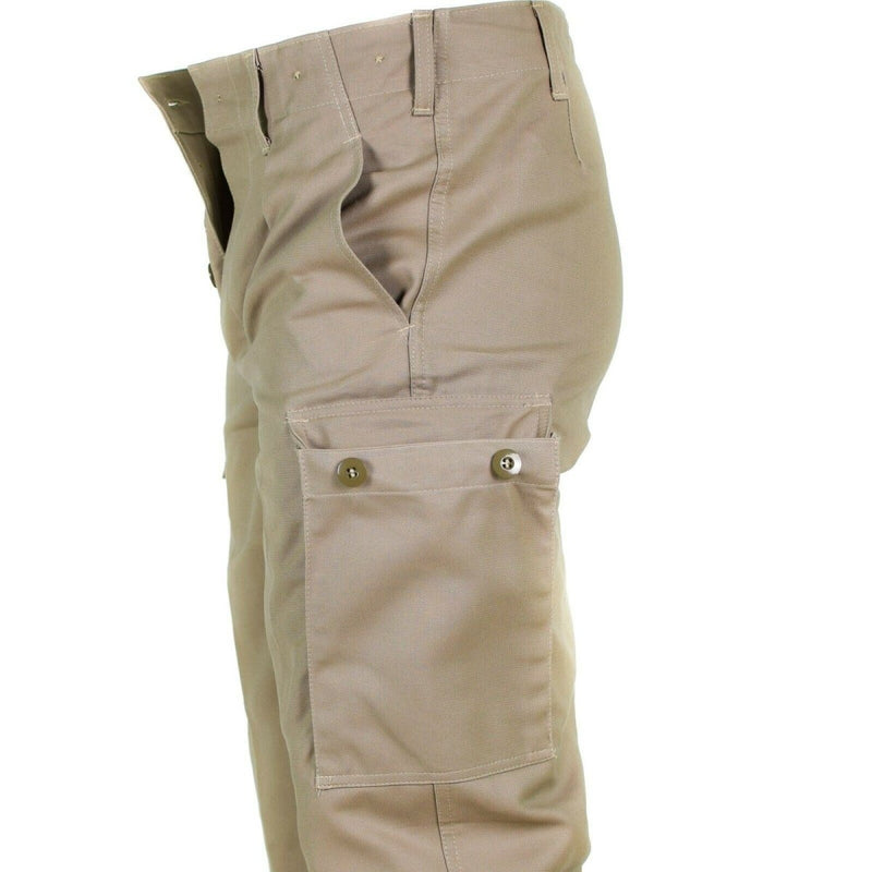 BW field combat original German military pants issue moleskin khaki cargo slash pockets wide belt loops