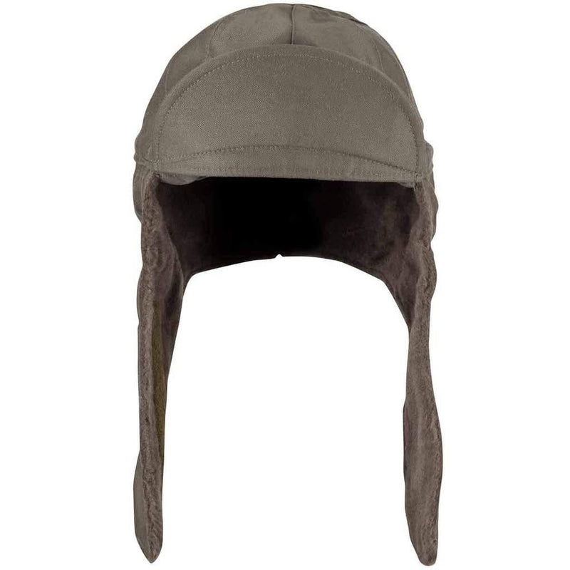 Winter pile cap original German army olive drab hat lightweight warm cold weather ear flaps