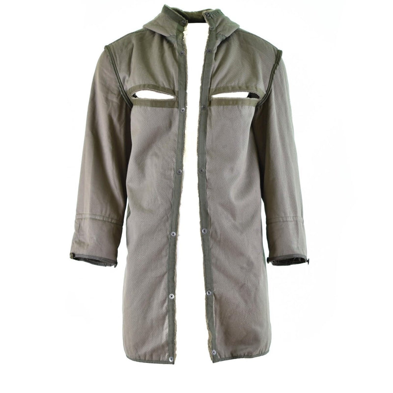 Long coat liner original German army winter jacket hooded warm faux fur long sleeve vintage