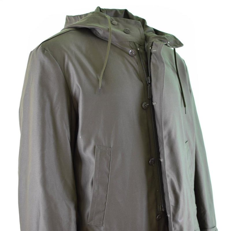 Long coat original German army parka olive military jacket hooded vintage