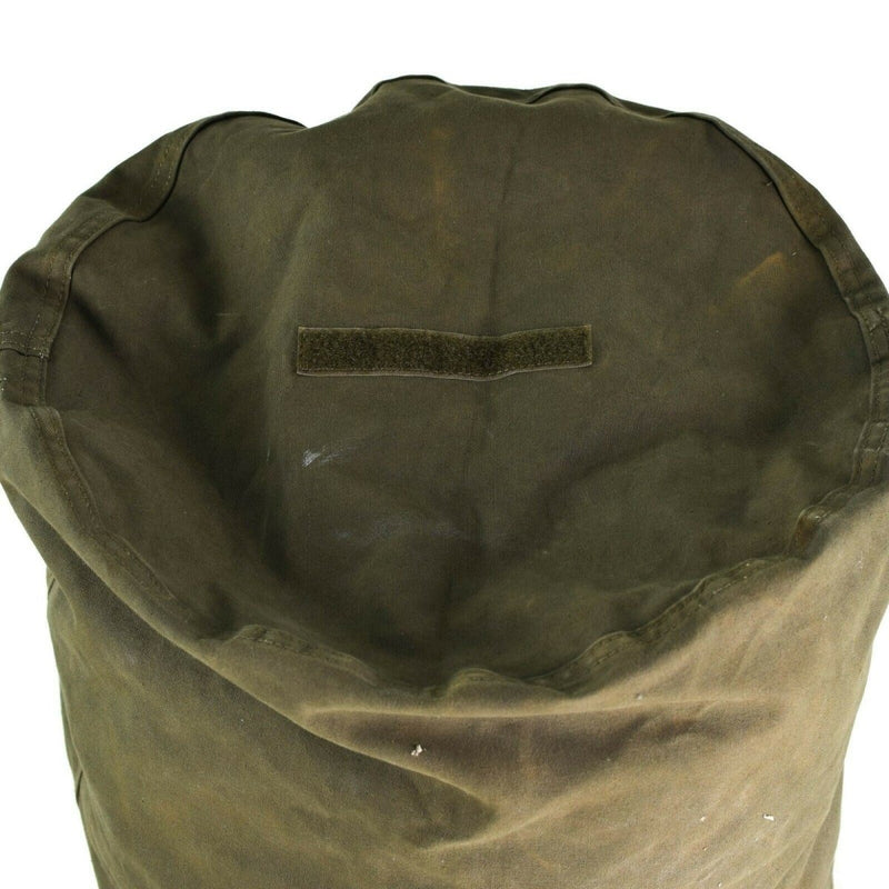 Genuine German army sea sack duffel bag w shoulder straps large Olive backpack