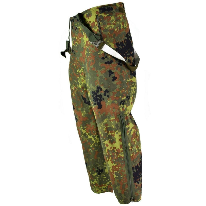Gore-Tex original German rain pants flecktarn camouflage pants overall waterproof adjustable waist slash pockets trousers