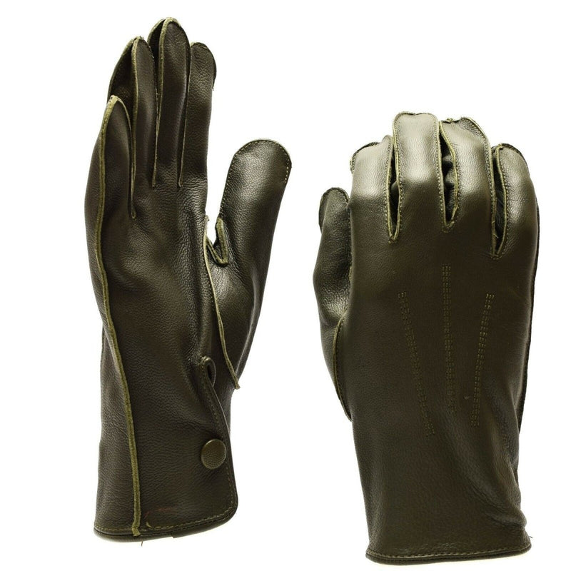 Police original German army issue real genuine leather olive military tactical gloves vintage