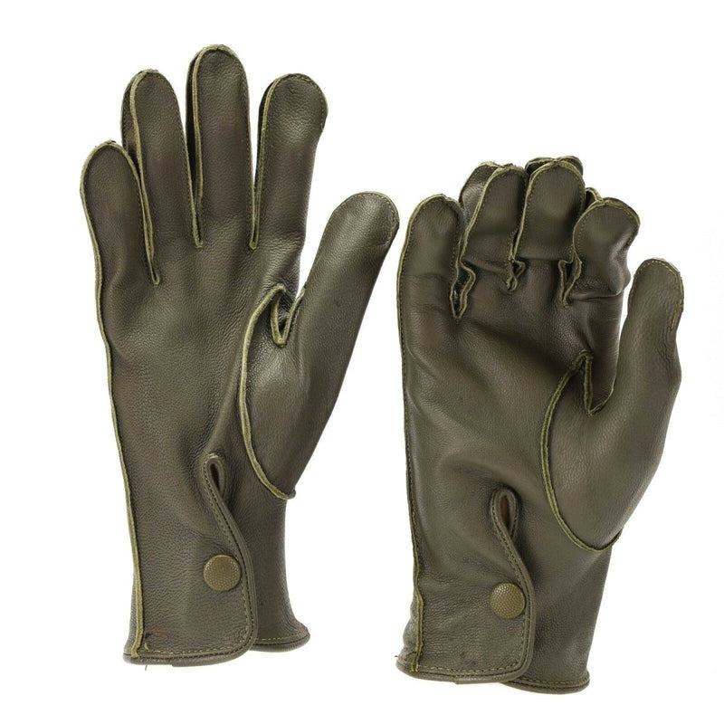 German Police issue real leather OD gloves patrol Olive O.D