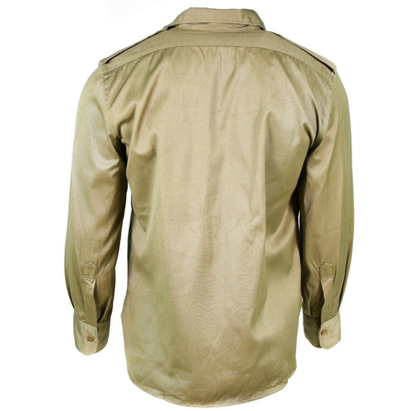 Original Greek army shirt fatigue khaki dead stock chinos shirt long sleeve vintage casual classic wear jacket