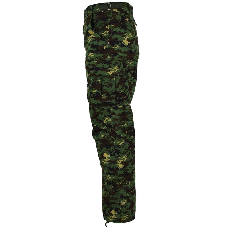 Guinea Bissau army jungle camouflage pants durable durable ripstop cargo slash pockets leg style straight vintage trousers