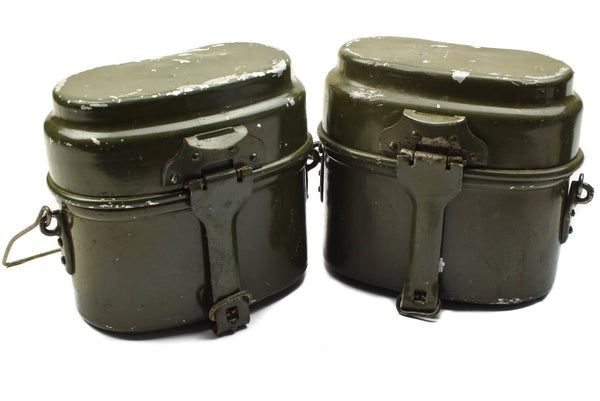 Genuine Hungarian Army mess kit aluminium military bowler pot 2pcs set vintage