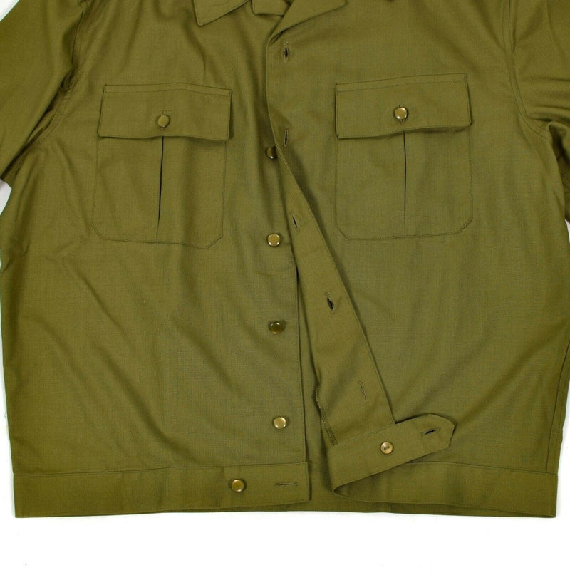 Vintage officer original Hungarian army khaki jacket long sleeve classic casual jacket two chest pockets buttoned cuffs