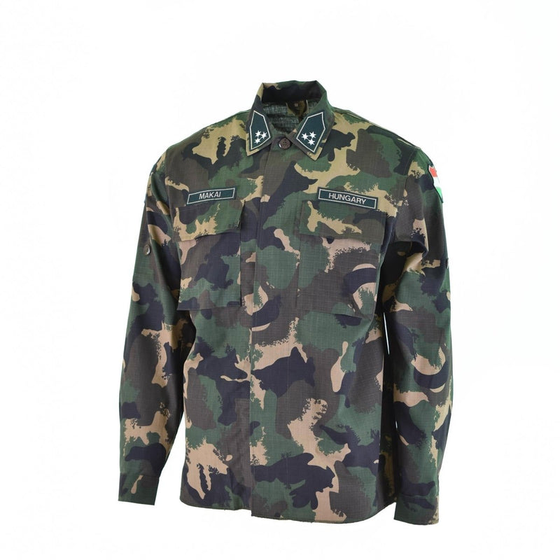 Genuine Hungarian army shirt m90 4 color camouflage long sleeve military hook and loop attachments tactical jacket