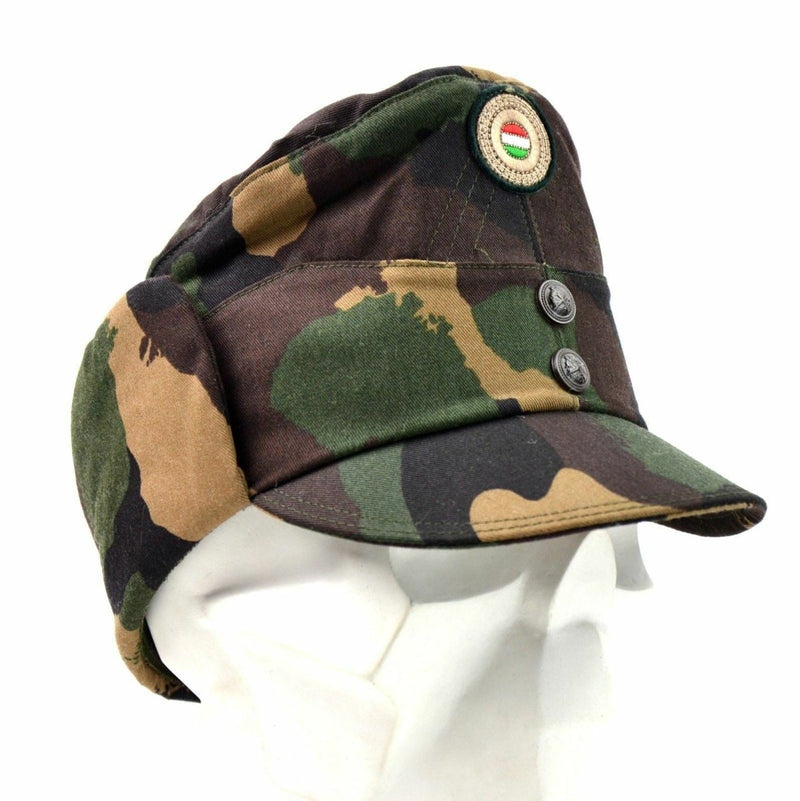 Hungarian camo army winter cap military field with color badge vintage tactical hat
