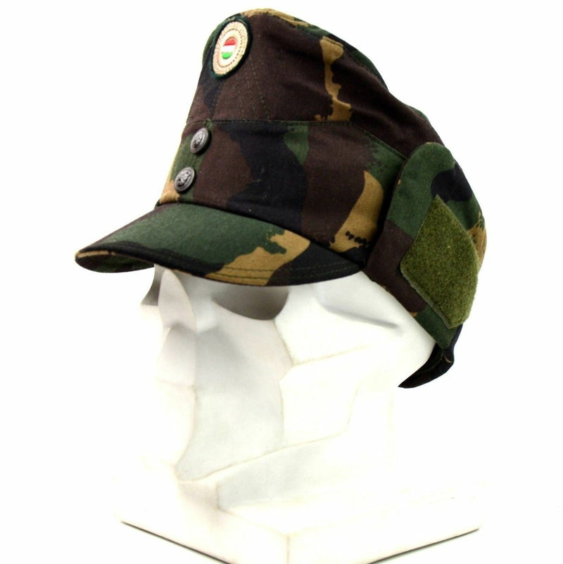 Genuine Hungarian camo army cap military field hat badge vintage camouflage winter