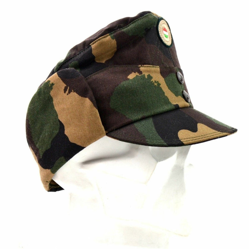 Camo army winter cap military field with color badge Hungarian army