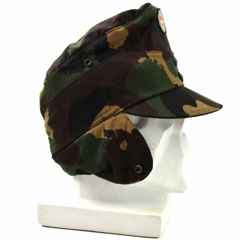 Hungarian camo army winter cap military field hat with color badge vintage visor cap