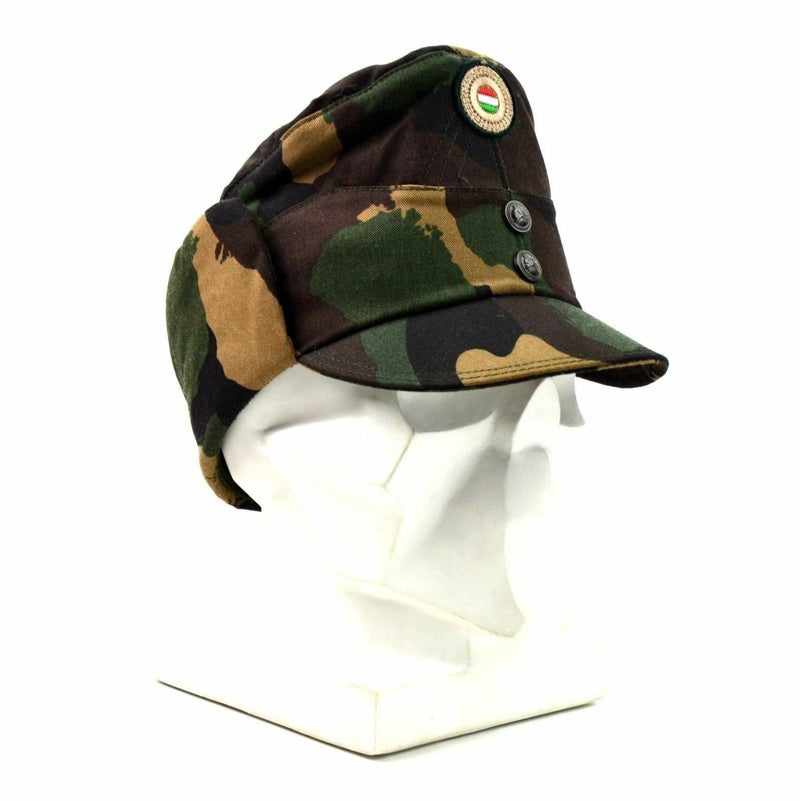 Hungarian camo army winter cap military field hat with color badge visor cap camouflage
