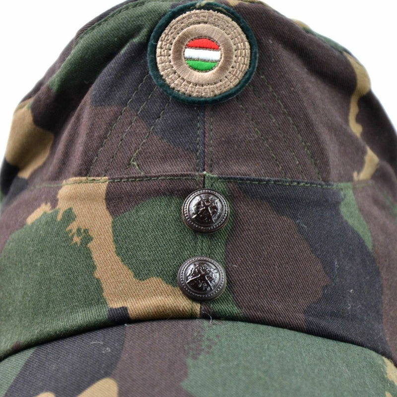 Hungarian camo army winter cap military field hat with color badge