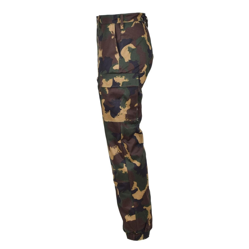 Field original Hungarian army troops pants M1990 woodland camouflage all seasons elasticated ankles trousers