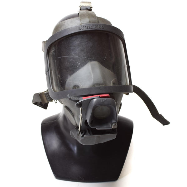 Genuine Interspiro brand Face mask firefighter SCBA breathing apparatus gas mask head rubber mask