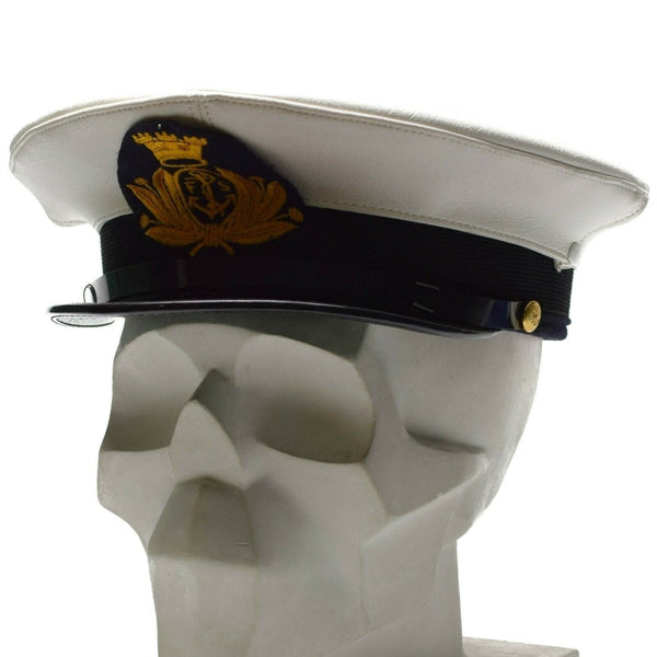 Italian Army Navy peaked cap Military cockade chin strap visor hat all seasons