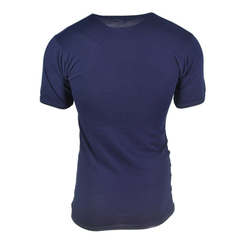 Italian army navy T-Shirt blue cotton shirt short sleeves military lightweight