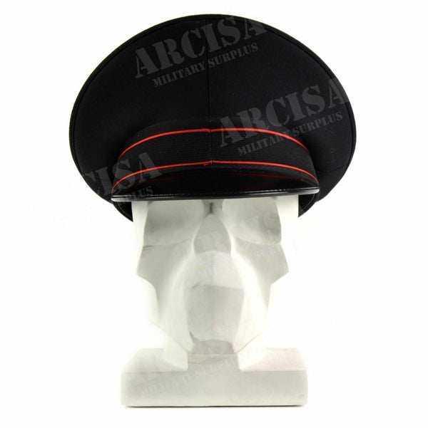 Genuine Italian Army peaked cap Military Police visor forage cap Black