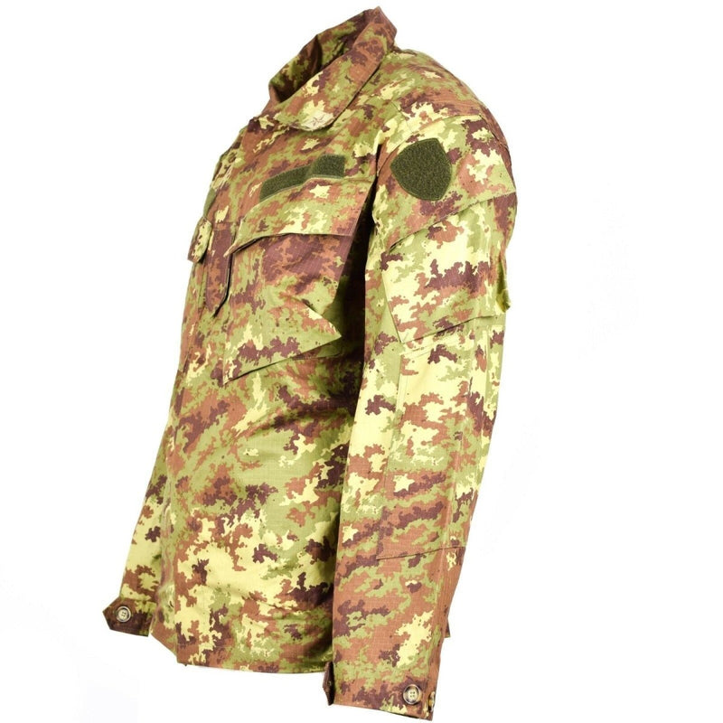 Italian army combat field ripstop jacket vegetato camo ACU jacket long sleeve attachment plates regular size