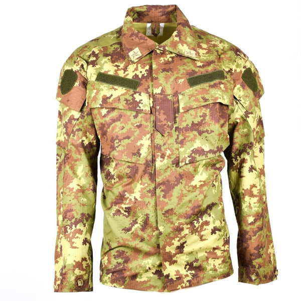 Italian army combat field ripstop jacket vegetato camo ACU jacket long sleeve breathable hook and loop shirts