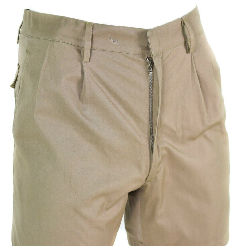 Italian army khaki chino shorts combat field Bermuda wide belt loops casual vintage shorts