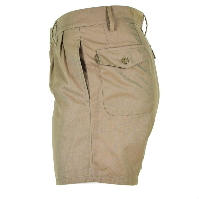Italian army khaki chino shorts combat field Bermuda side pocket casual slash pockets vintage shorts
