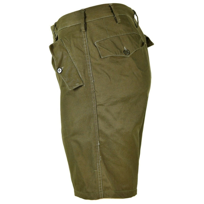 Field olive original Italian army shorts chino military field bermuda slash closures pockets vintage shorts