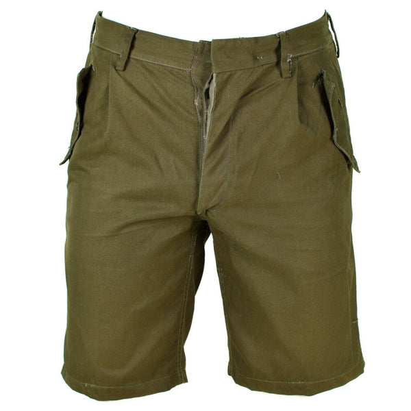 Field olive original Italian army shorts chino military field bermuda slash closures lightweight pockets vintage shorts