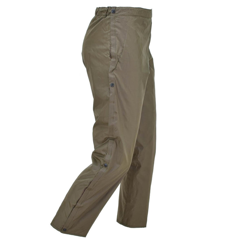 Air forces Italian army olive rain pants liner waterproof elastic side leg opening camping