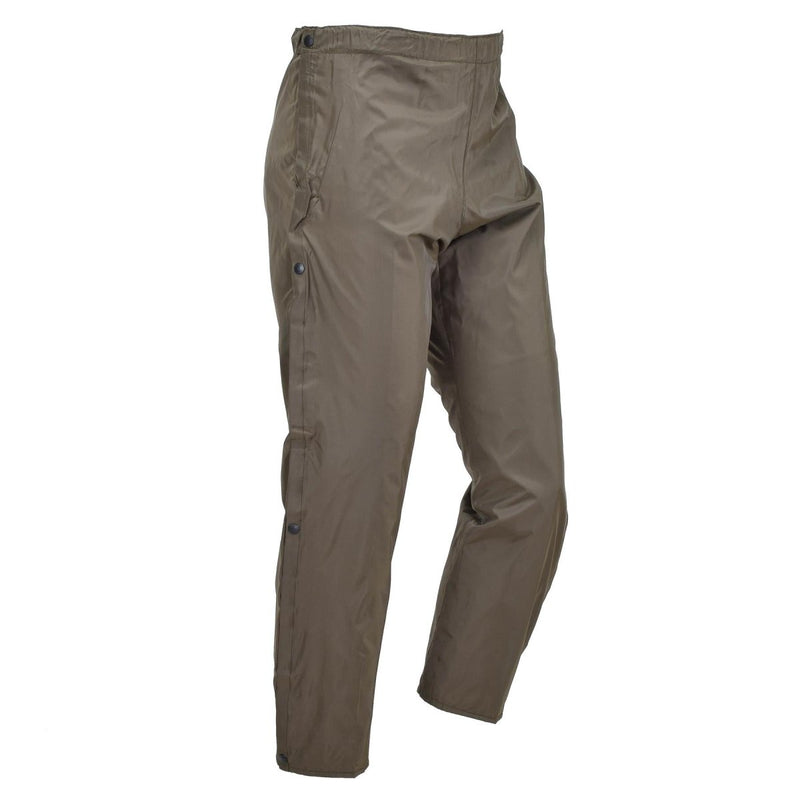 Air forces Italian army olive rain pants liner waterproof elastic waistband hook and loop side leg activewear regular fit