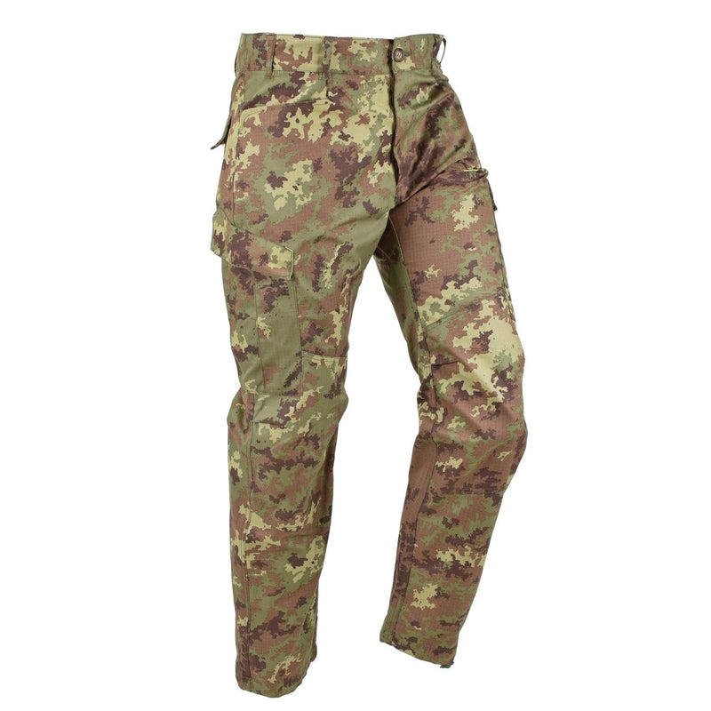 Cargo pants original Italian military combat fields troops ripstop BDE vegetato trousers reinforced knees adjustable