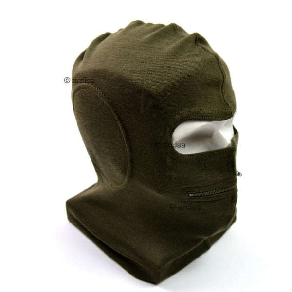 Italy Italian army face mask balaclava two hole mask mouth zip padded ears knitted polyamide all seasons