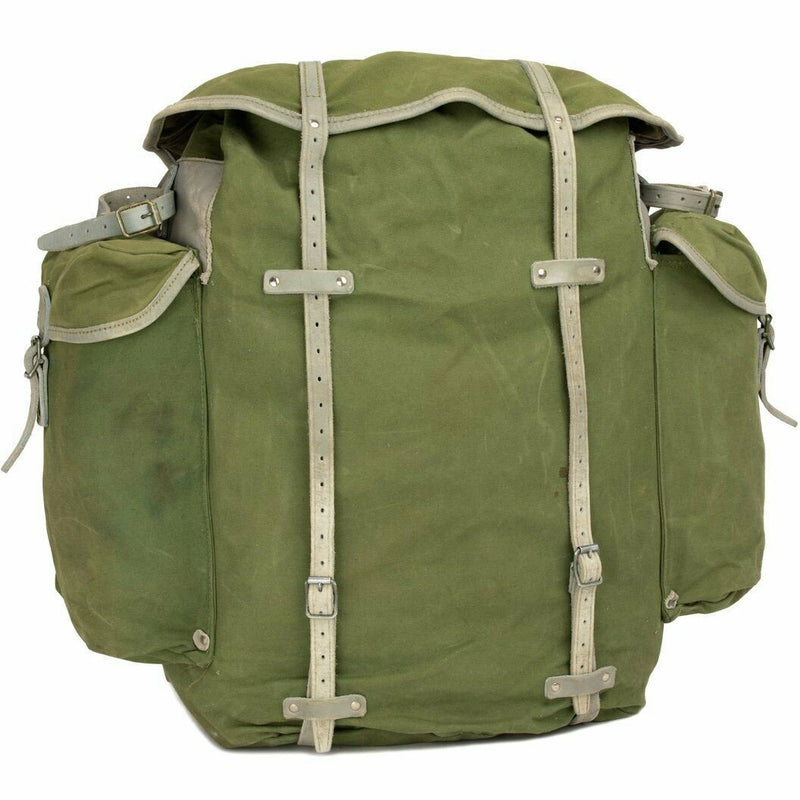 Original Norwegian military backpack frame army canvas leather rucksack pack waterproof