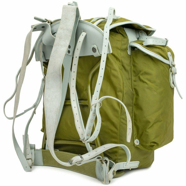 Original vintage Norwegian military backpack frame army canvas leather rucksack pack waterproof