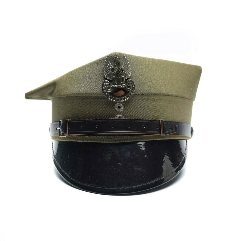 Polish military visor hat Poland army officer peaked cap Olive vintage retro hat