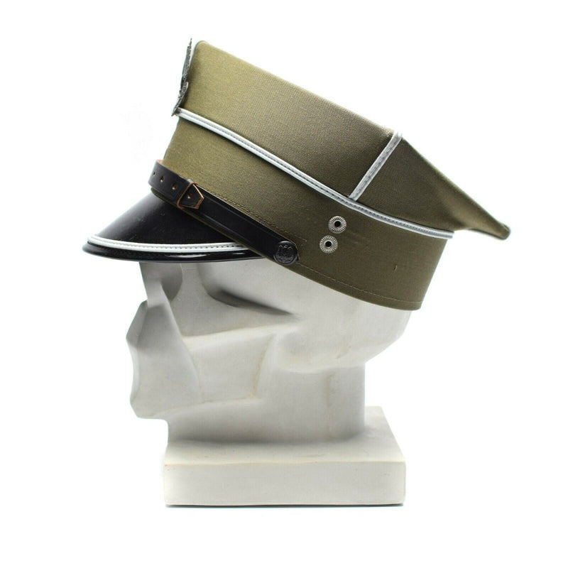 Officer original Poland army visor hat peaked eagle cockade vintage retro cap